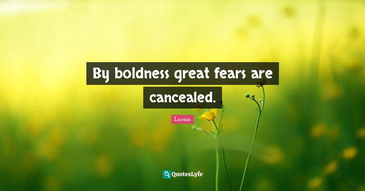 By boldness great fears are cancealed.