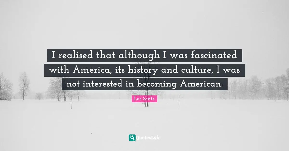 I realised that although I was fascinated with America, its history and culture, I was not interested in becoming American.