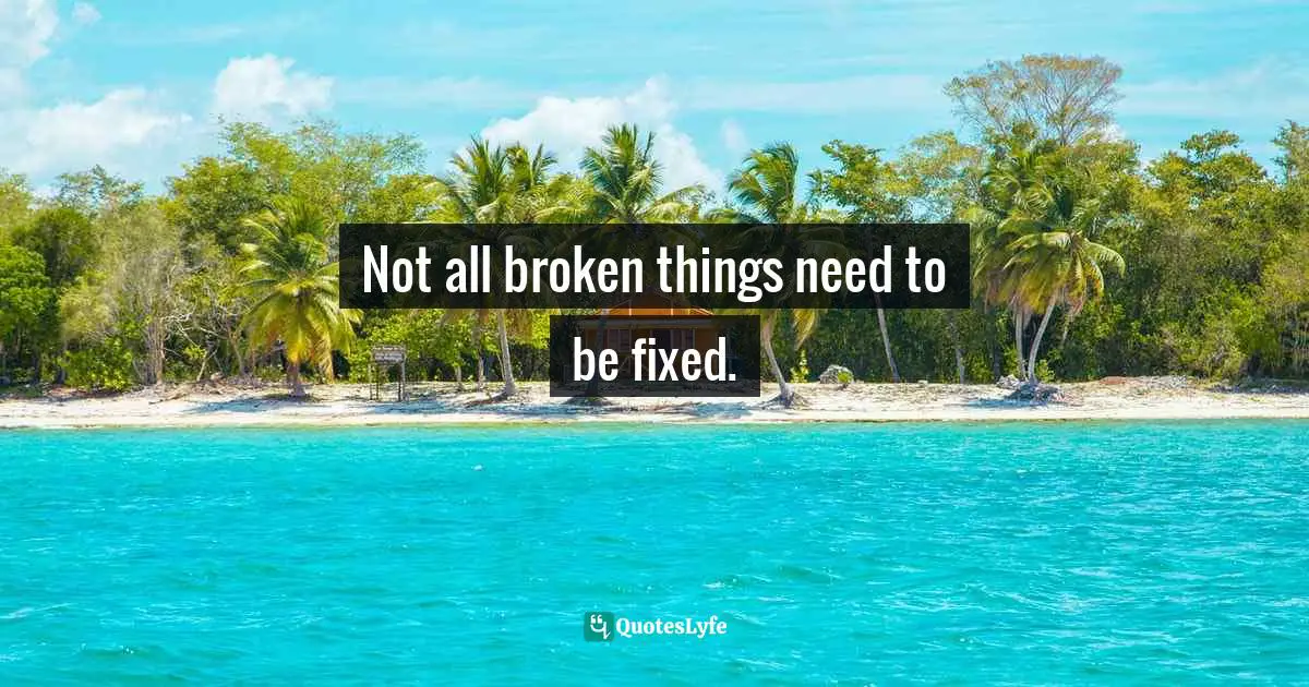 Iva Ursano Quotes: "Not all broken things need to be fixed."