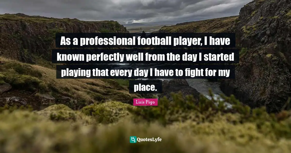 As a professional football player, I have known perfectly well from the day I started playing that every day I have to fight for my place.
