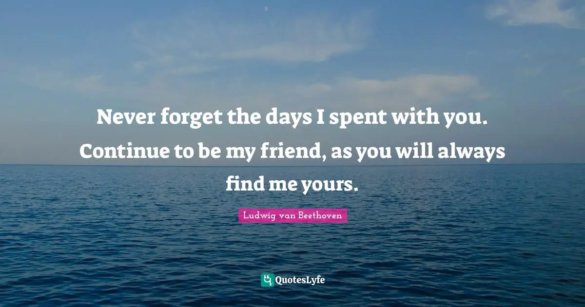 True Friend Quotes: "Never forget the days I spent with you. Continue to be my friend, as you will always find me yours."