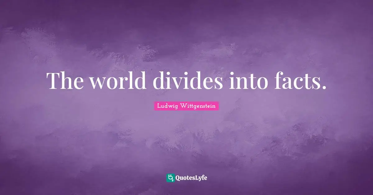The world divides into facts.