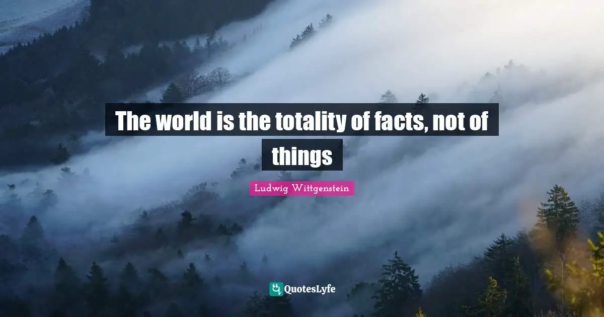 The world is the totality of facts, not of things