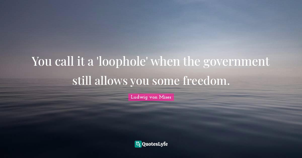 You call it a 'loophole' when the government still allows you some freedom.