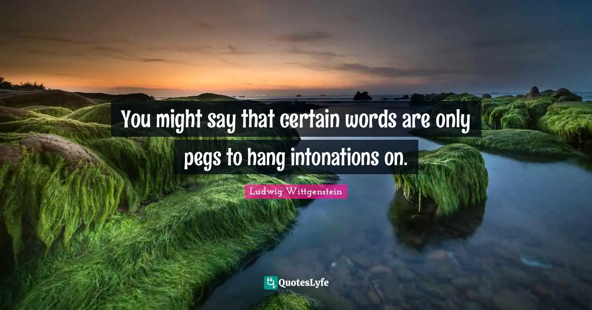 You might say that certain words are only pegs to hang intonations on.