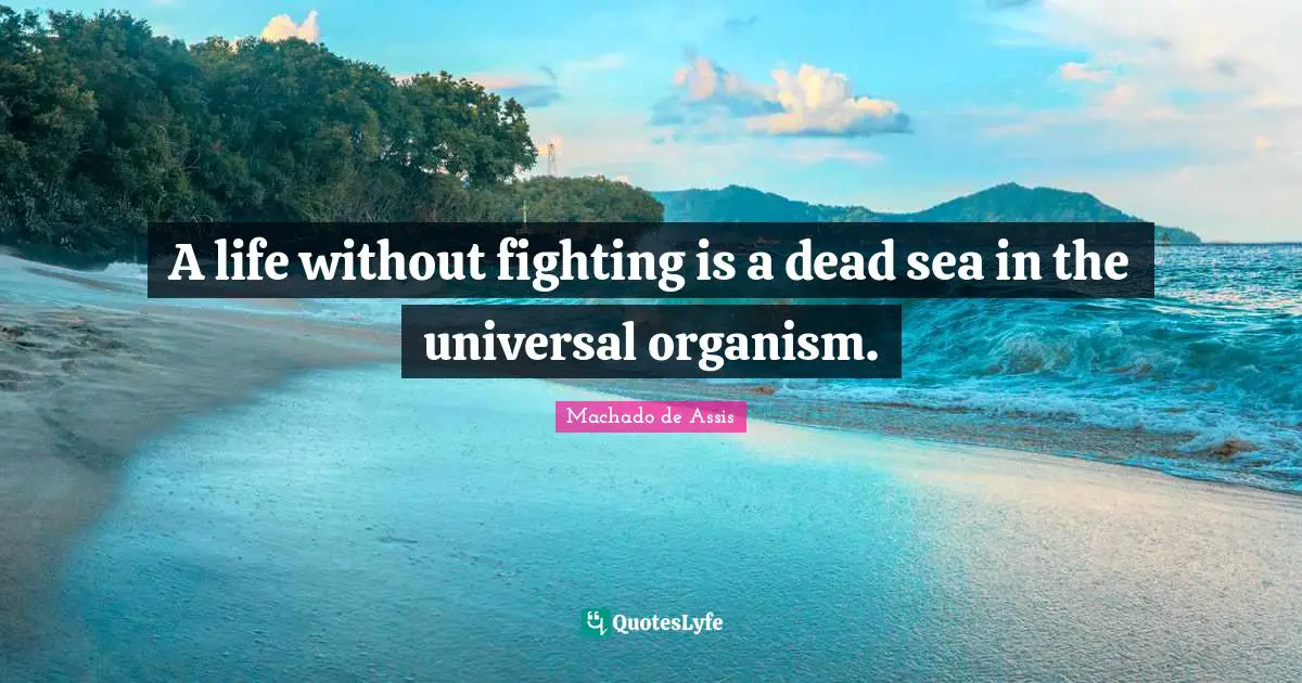 A life without fighting is a dead sea in the universal organism.