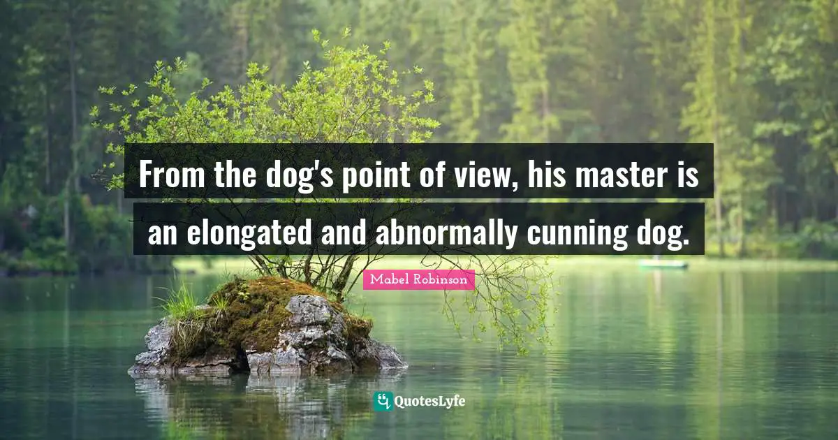From the dog's point of view, his master is an elongated and abnormally cunning dog.