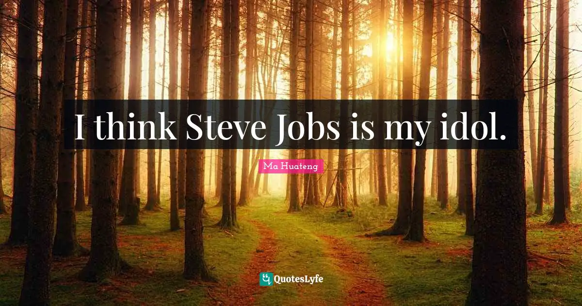 I think Steve Jobs is my idol.