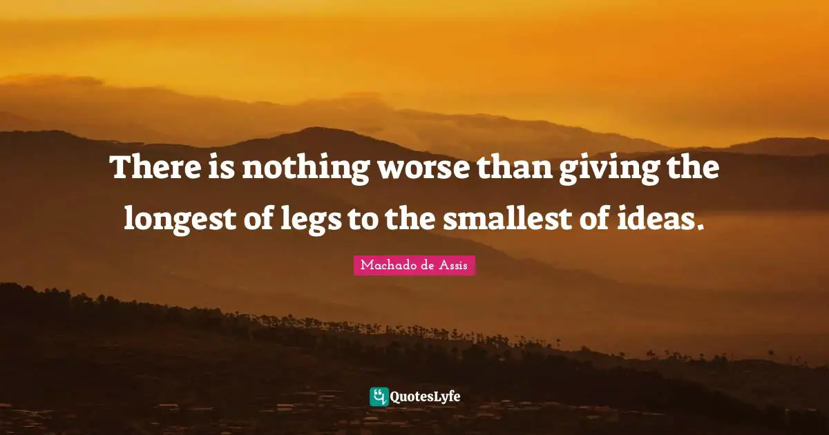 There is nothing worse than giving the longest of legs to the smallest of ideas.