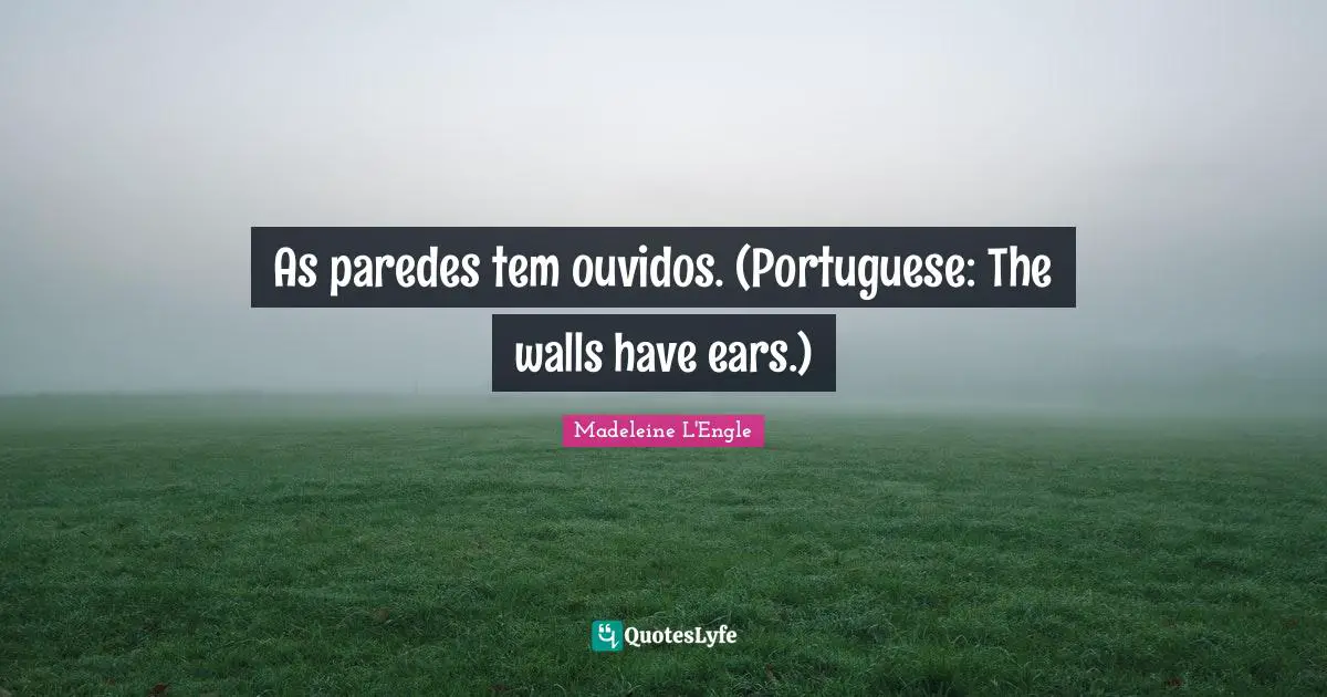 As paredes tem ouvidos. (Portuguese: The walls have ears.)