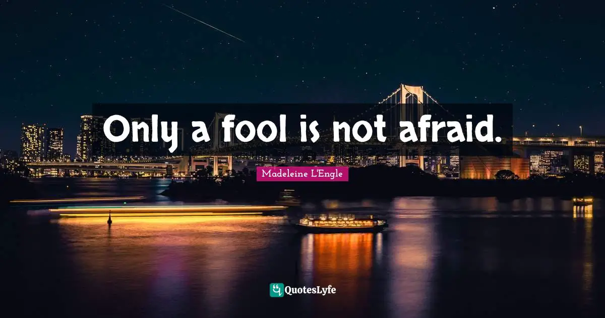 Only a fool is not afraid.