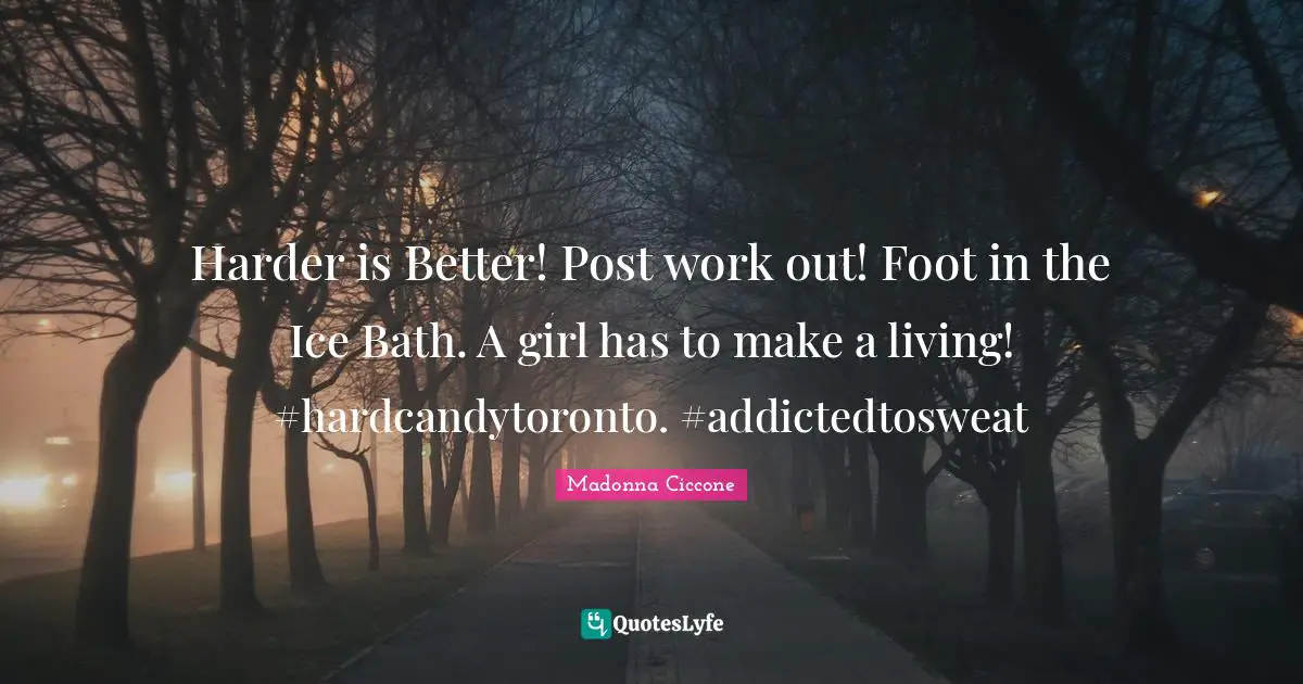 Harder is Better! Post work out! Foot in the Ice Bath. A girl has to make a living! #hardcandytoronto. #addictedtosweat