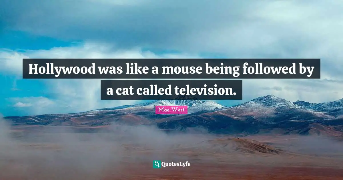 Hollywood was like a mouse being followed by a cat called television.