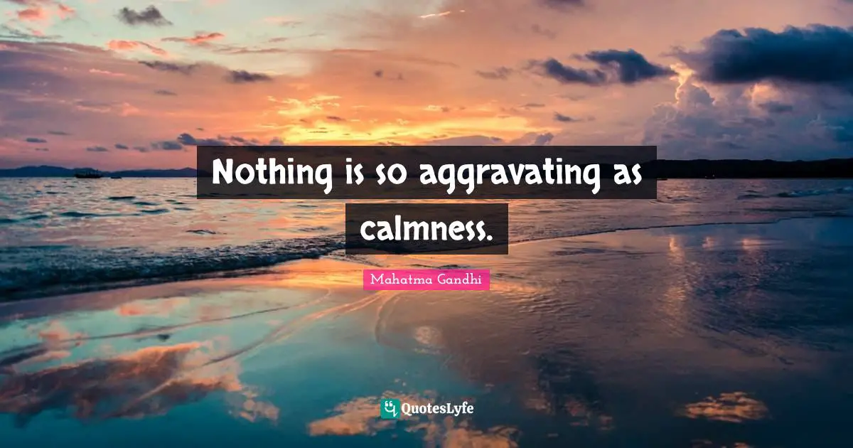 Calmness Quotes: "Nothing is so aggravating as calmness."