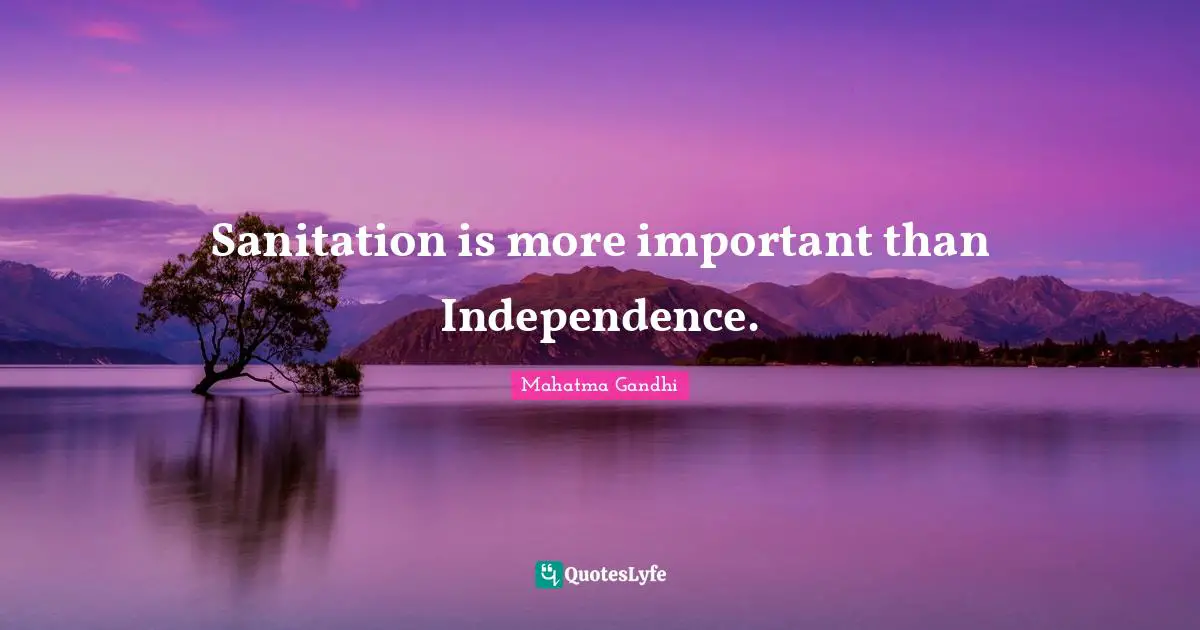 Independence Quotes: "Sanitation is more important than Independence."