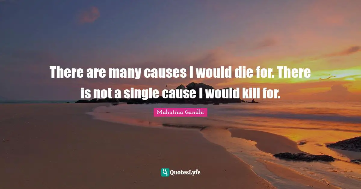 There are many causes I would die for. There is not a single cause I would kill for.