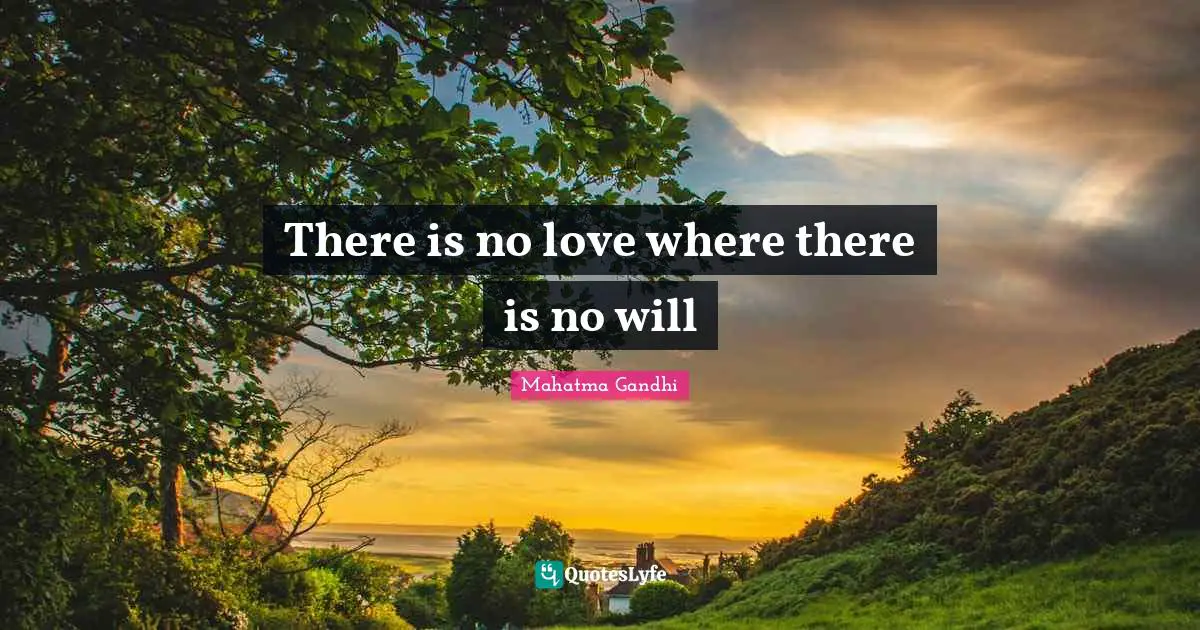 There is no love where there is no will