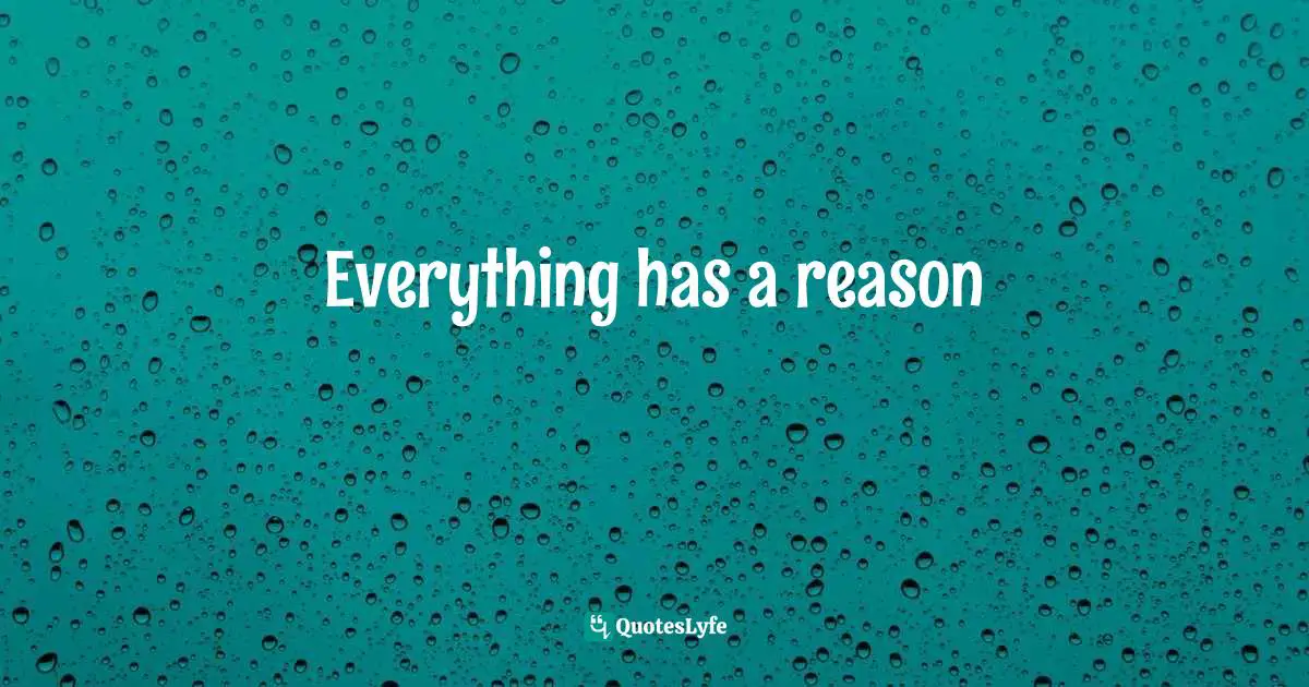 Everything has a reason