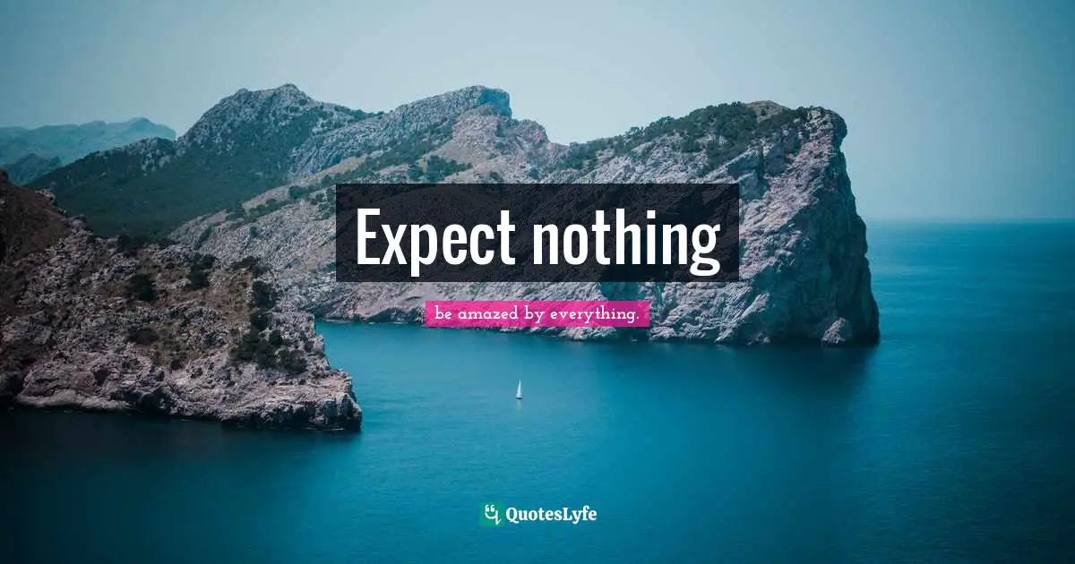 Expect nothing