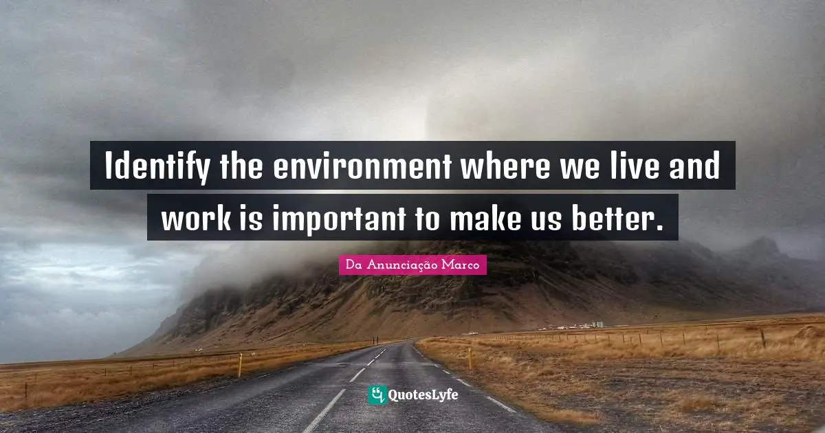 Identify the environment where we live and work is important to make us better.