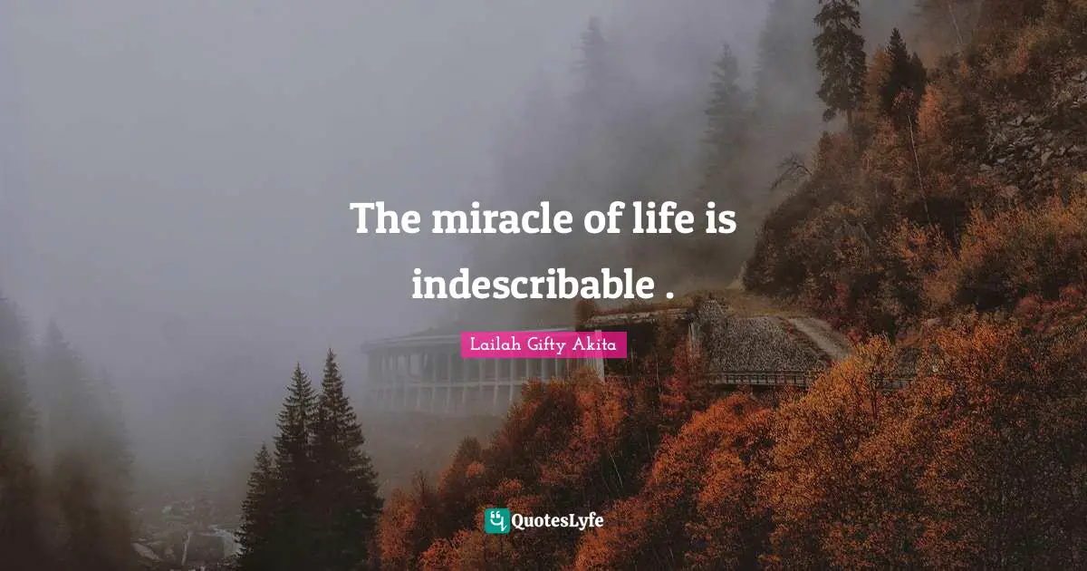 The miracle of life is indescribable .
