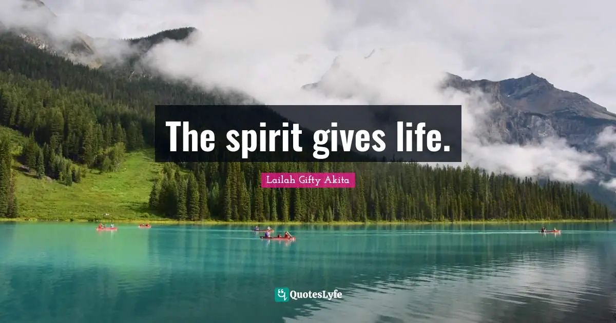 The spirit gives life.