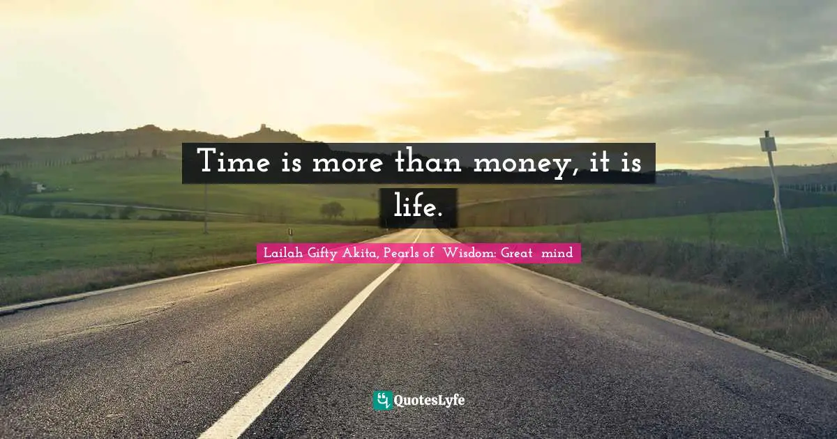 Passing Moments Quotes: "Time is more than money, it is life."