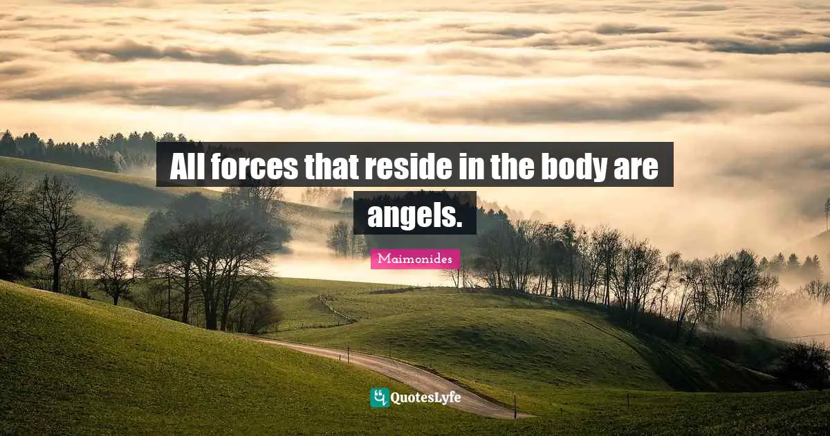 All forces that reside in the body are angels.