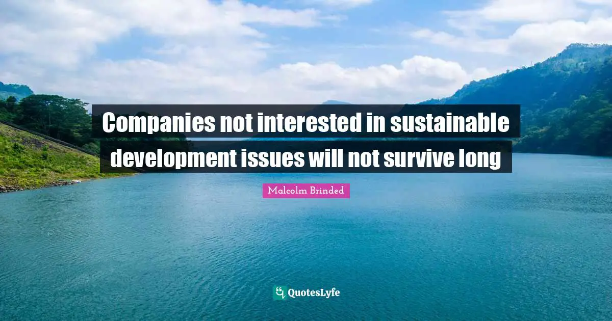 Companies not interested in sustainable development issues will not survive long