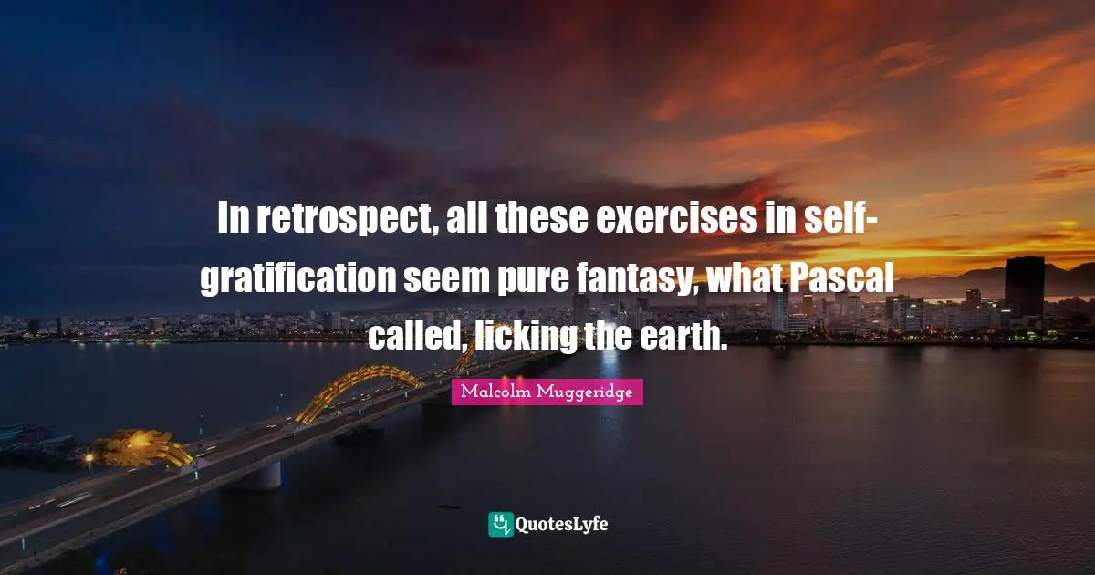 I Am Selfish Quotes: "In retrospect, all these exercises in self-gratification seem pure fantasy, what Pascal called, licking the earth."