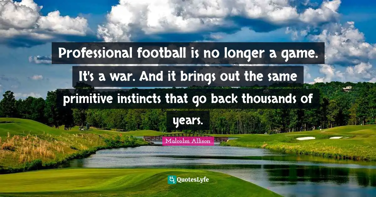 Professional football is no longer a game. It's a war. And it brings out the same primitive instincts that go back thousands of years.