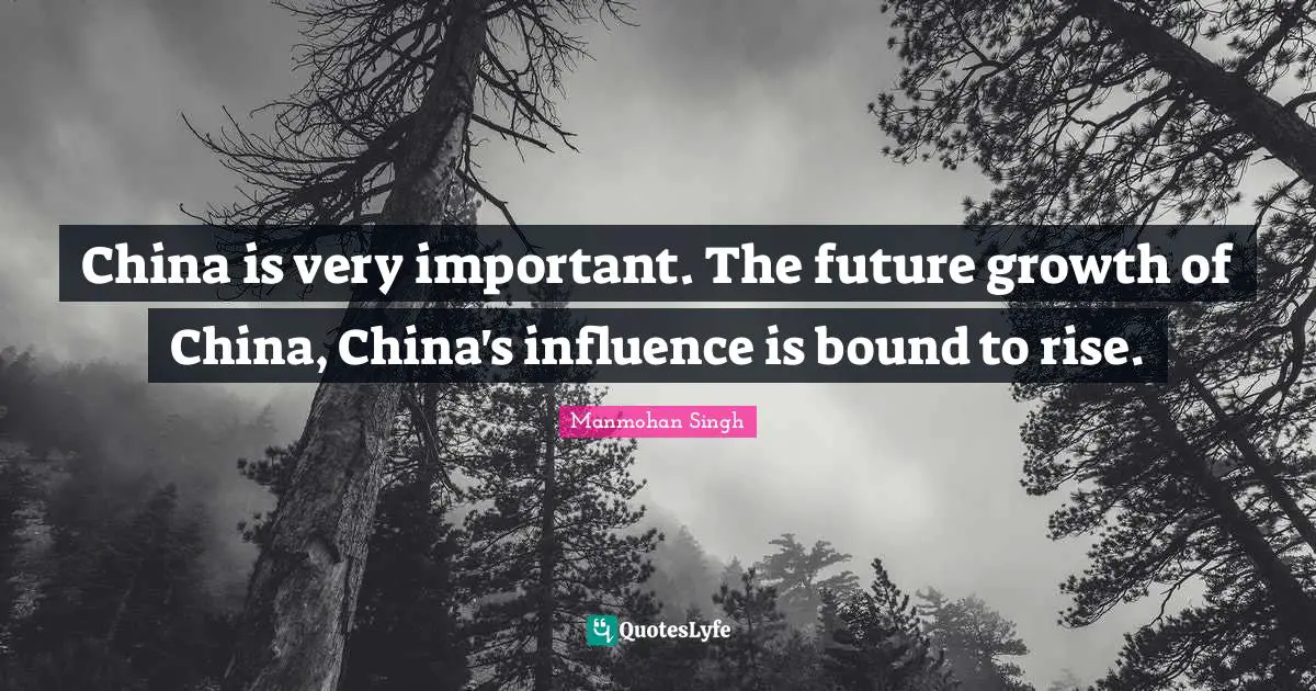 China is very important. The future growth of China, China's influence is bound to rise.