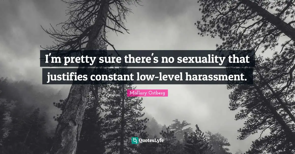 I'm pretty sure there's no sexuality that justifies constant low-level harassment.