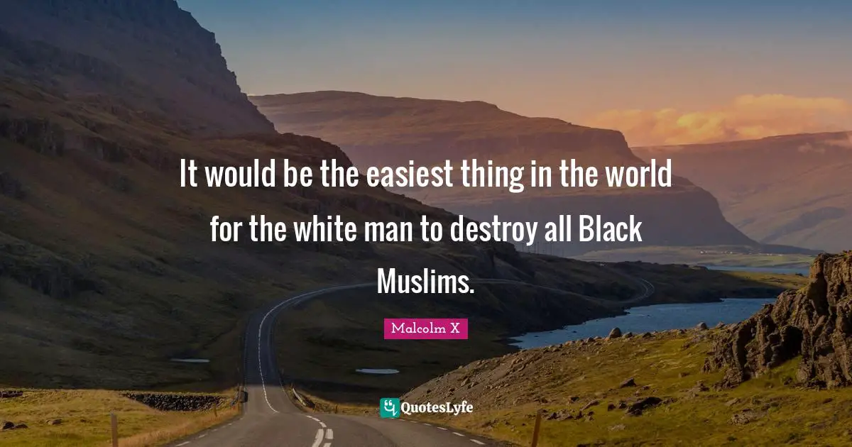 It would be the easiest thing in the world for the white man to destroy all Black Muslims.