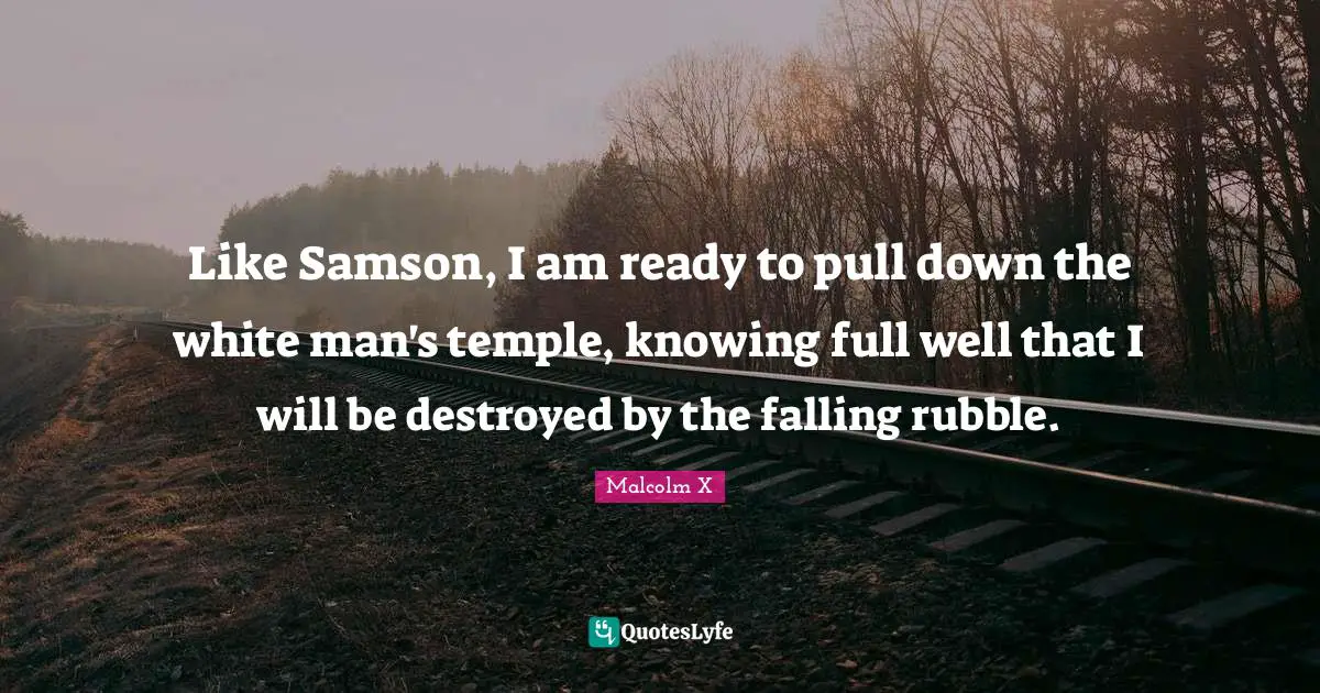Rubble Quotes: "Like Samson, I am ready to pull down the white man's temple, knowing full well that I will be destroyed by the falling rubble."