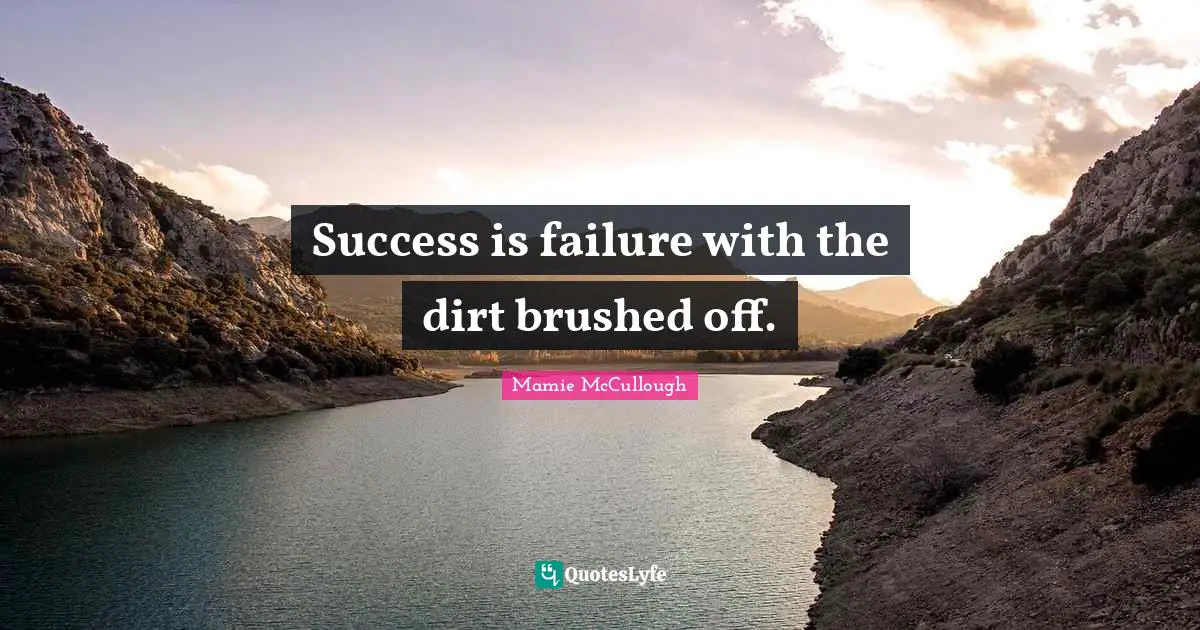 Success is failure with the dirt brushed off.