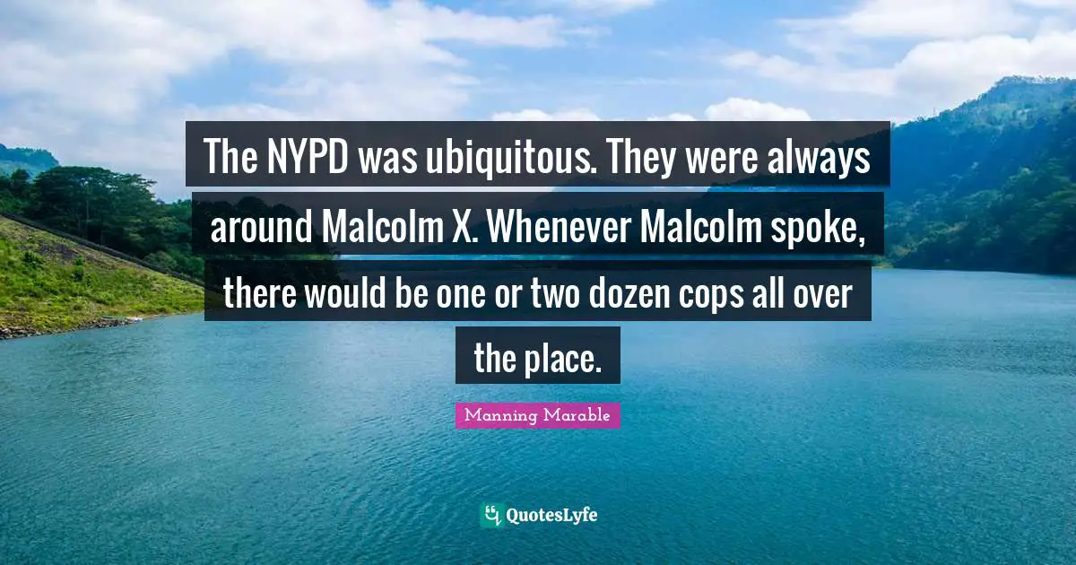 The NYPD was ubiquitous. They were always around Malcolm X. Whenever Malcolm spoke, there would be one or two dozen cops all over the place.