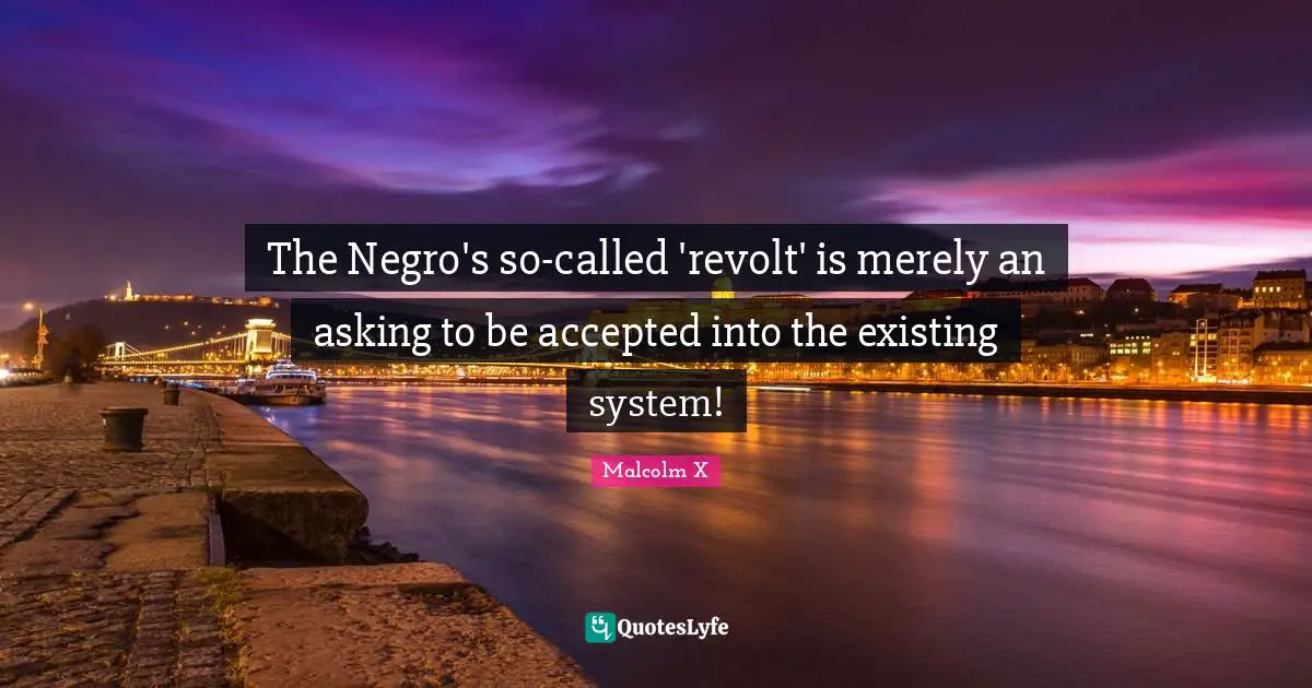 The Negro's so-called 'revolt' is merely an asking to be accepted into the existing system!