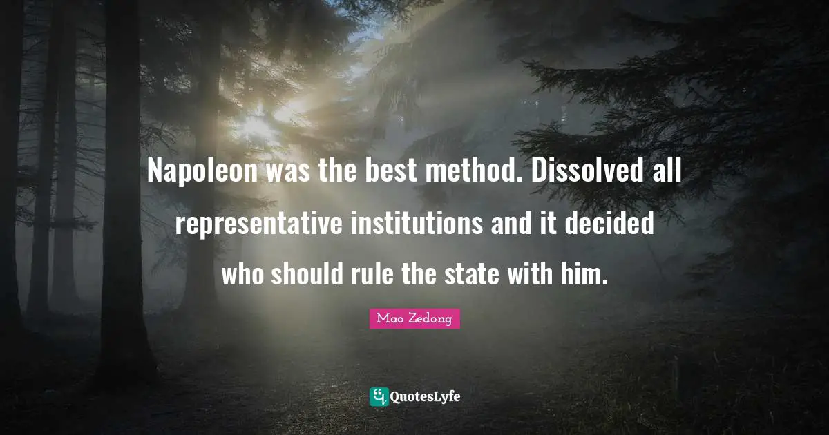 Napoleon was the best method. Dissolved all representative institutions and it decided who should rule the state with him.