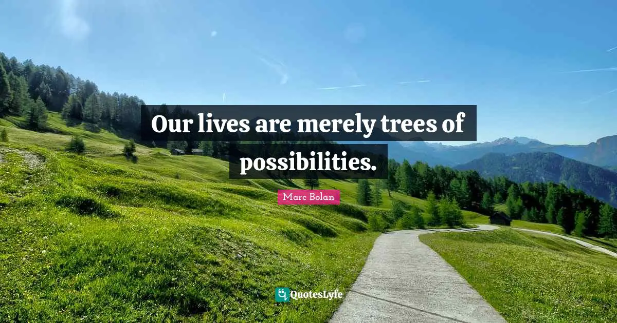 Our lives are merely trees of possibilities.