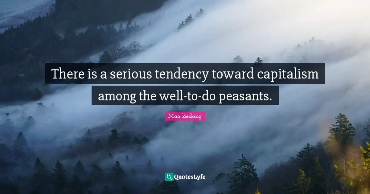 There is a serious tendency toward capitalism among the well-to-do peasants.