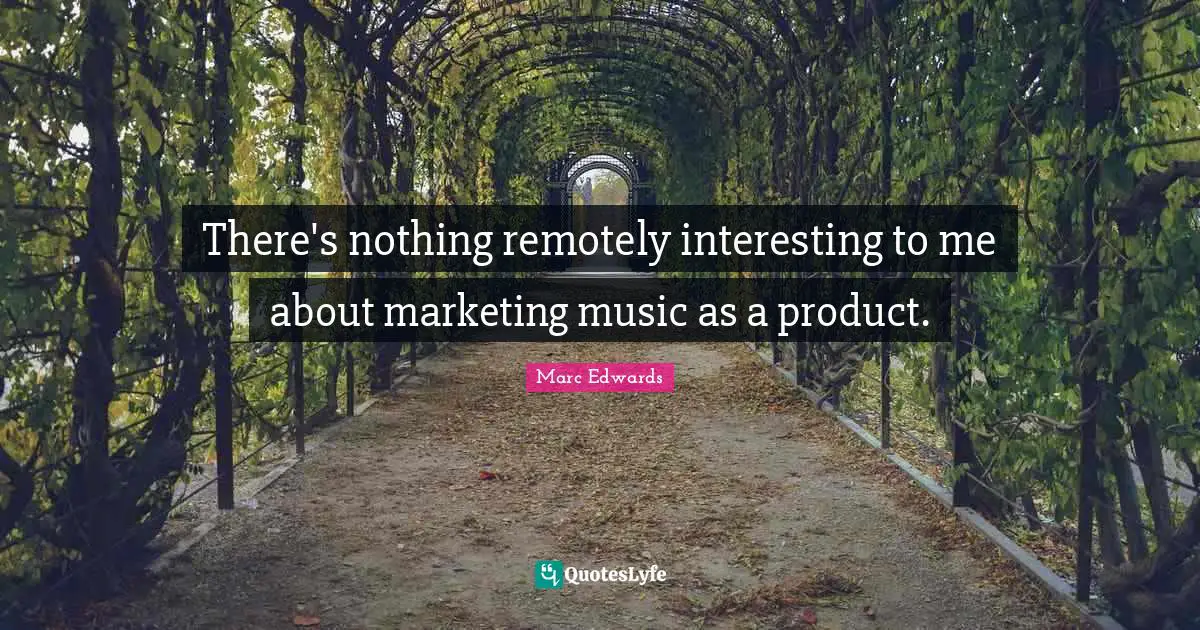 There's nothing remotely interesting to me about marketing music as a product.
