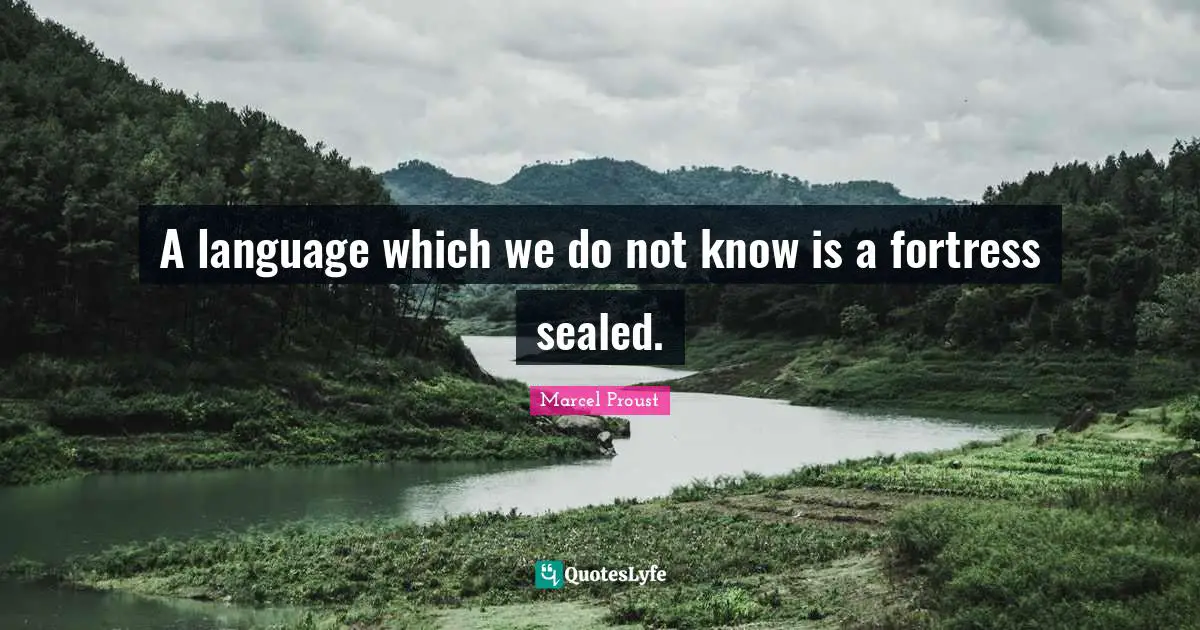 A language which we do not know is a fortress sealed.