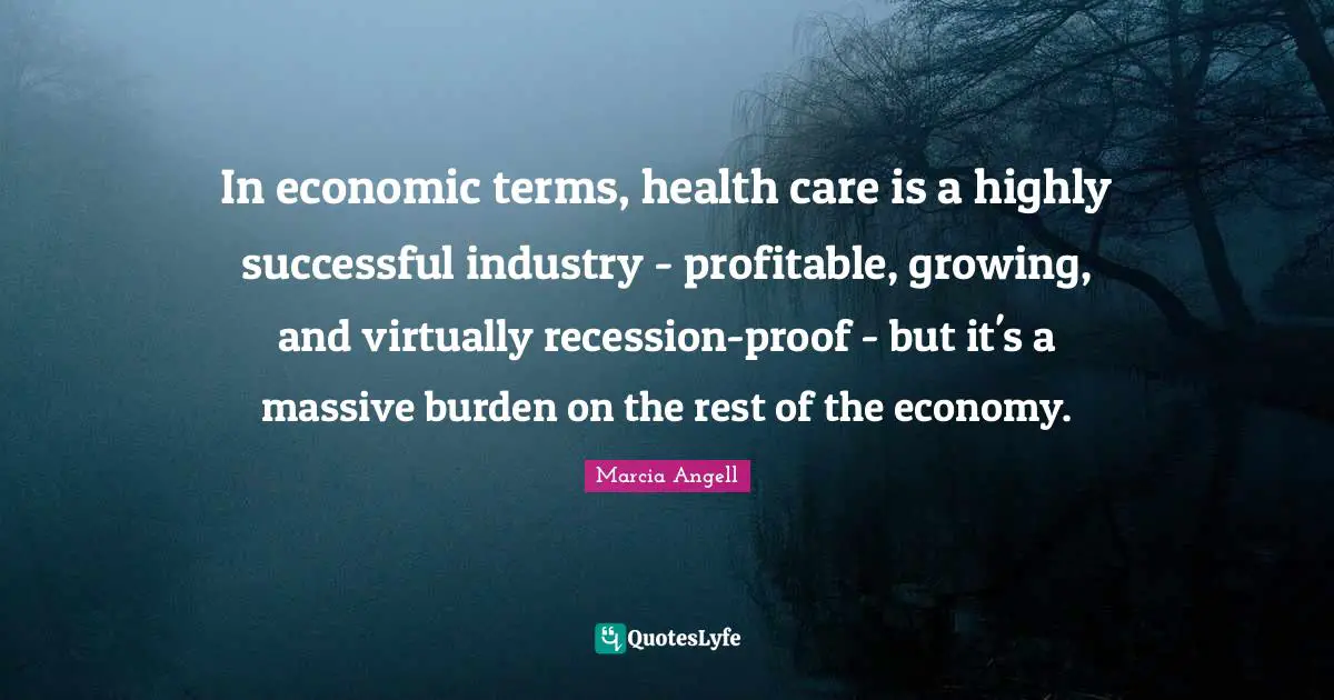 In economic terms, health care is a highly successful industry - profitable, growing, and virtually recession-proof - but it's a massive burden on the rest of the economy.