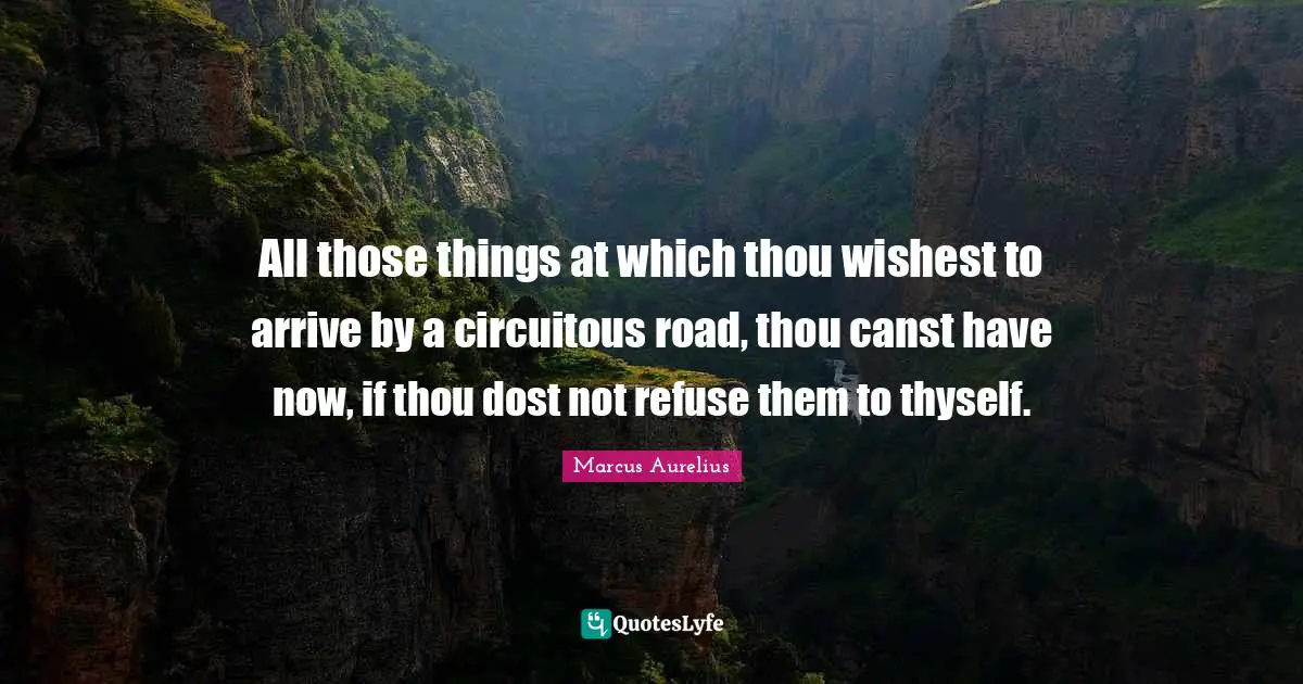 All those things at which thou wishest to arrive by a circuitous road, thou canst have now, if thou dost not refuse them to thyself.