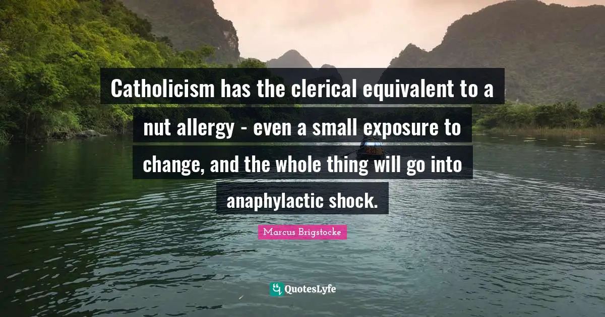 Catholicism has the clerical equivalent to a nut allergy - even a small exposure to change, and the whole thing will go into anaphylactic shock.