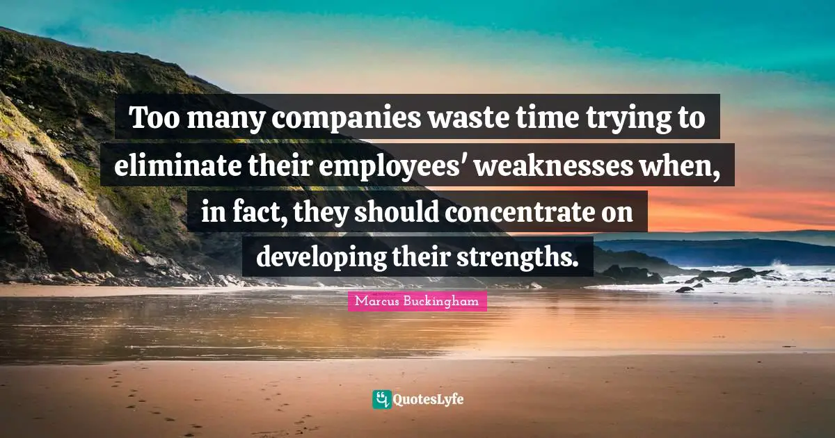 Too many companies waste time trying to eliminate their employees' weaknesses when, in fact, they should concentrate on developing their strengths.