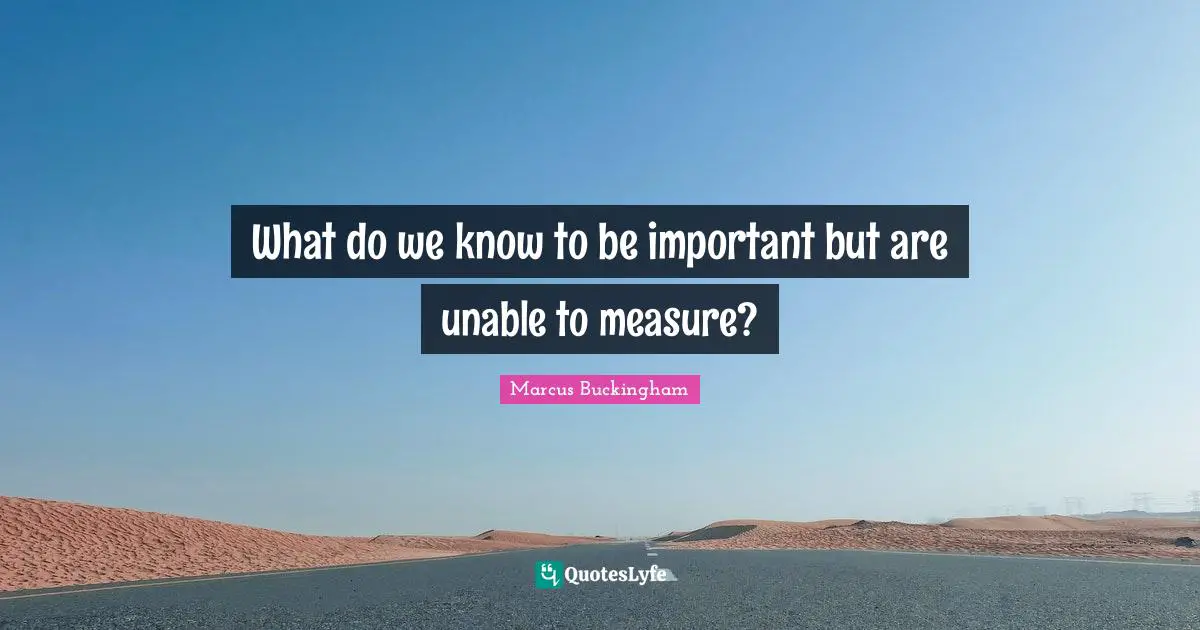 What do we know to be important but are unable to measure?