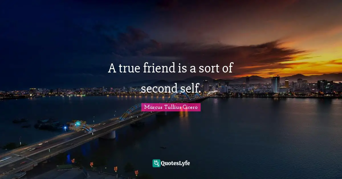 A true friend is a sort of second self.