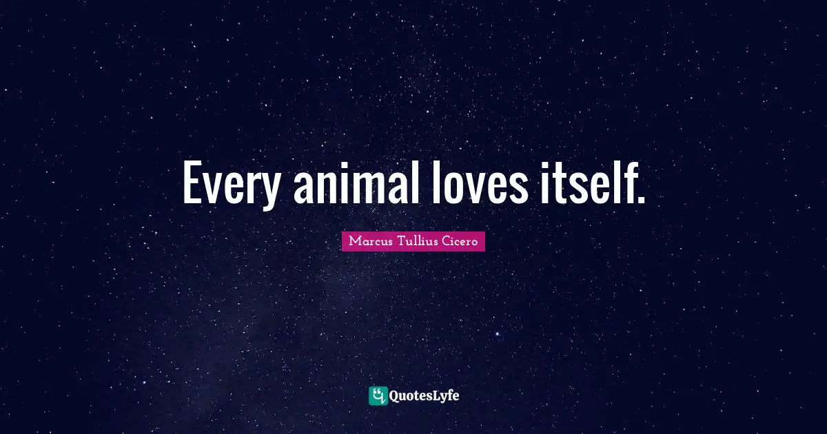 Every animal loves itself.